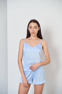 Шелковая женская пижама, цвет голубой, S 070/21/3 фото
